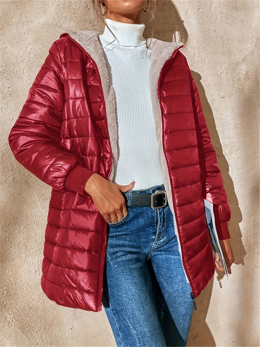 Womens Quilted Jacket Comfortable Insulated Warm Fit