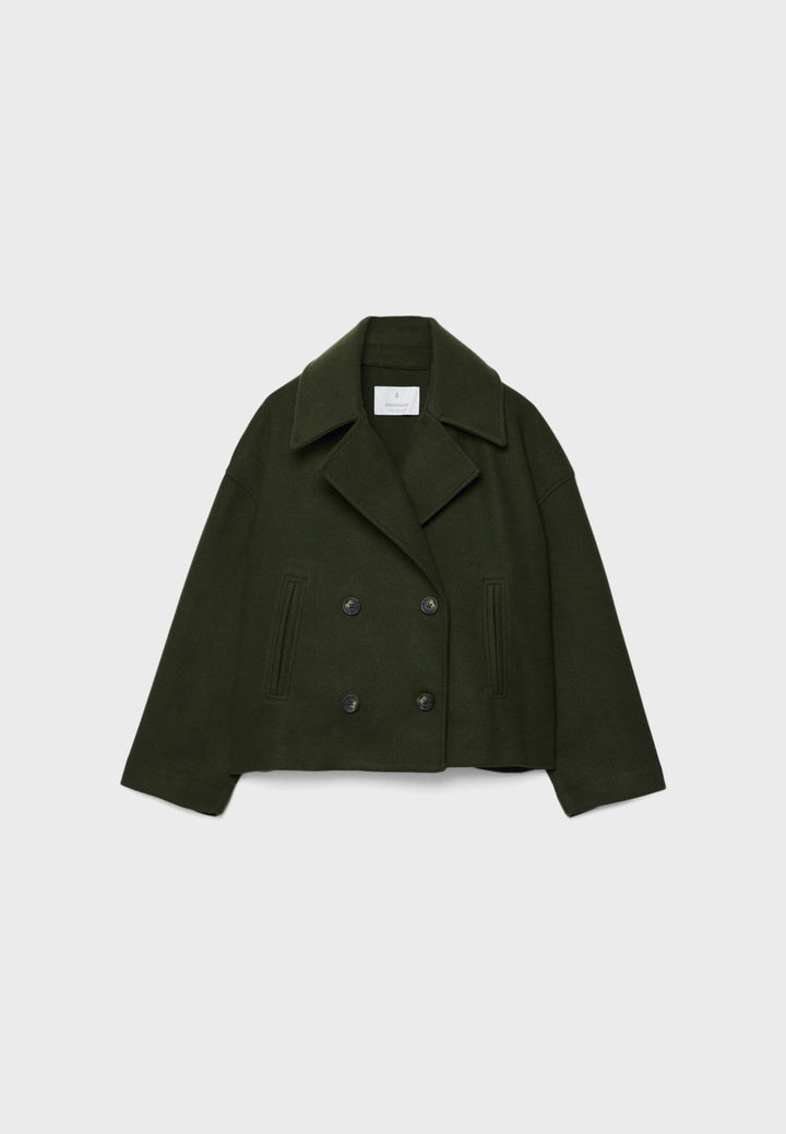 Womens Cropped Jacket Double Breasted Tailored Fit