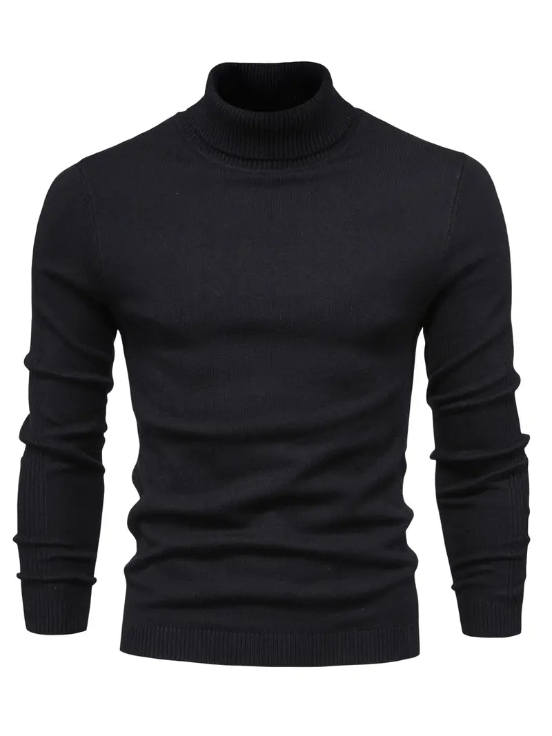 Mens Turtleneck Knit Jumper Refined Fit