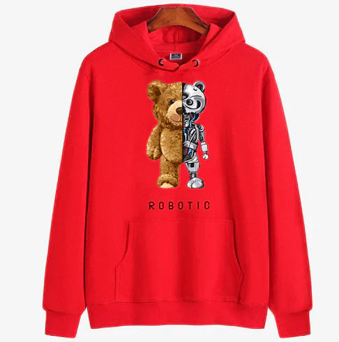 Unisex Hoodie Sweatshirt with Teddy Print