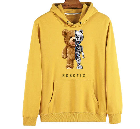 Unisex Hoodie Sweatshirt with Teddy Print