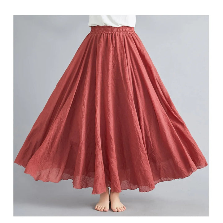 Womens Maxi Skirt Flowy High Waist Long