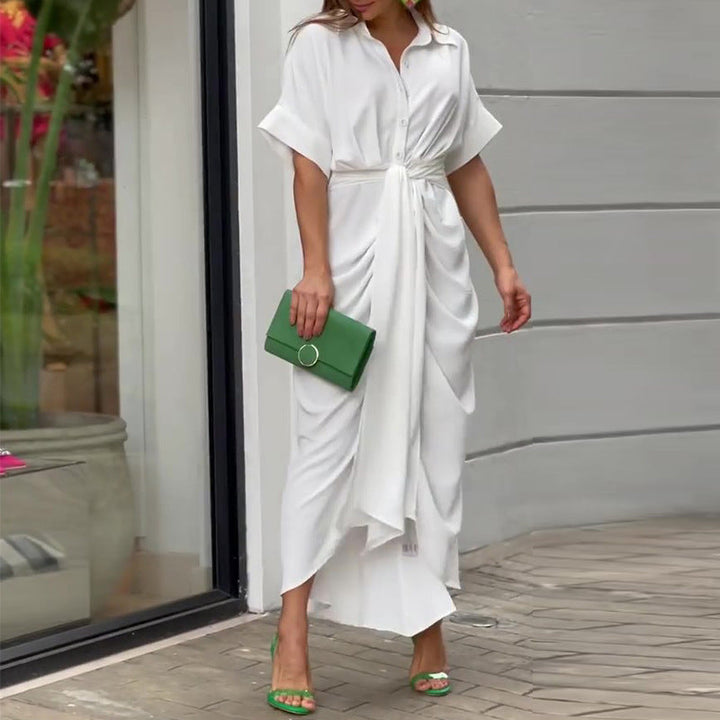 Womens Lightweight Draped Dress Relaxed Fit