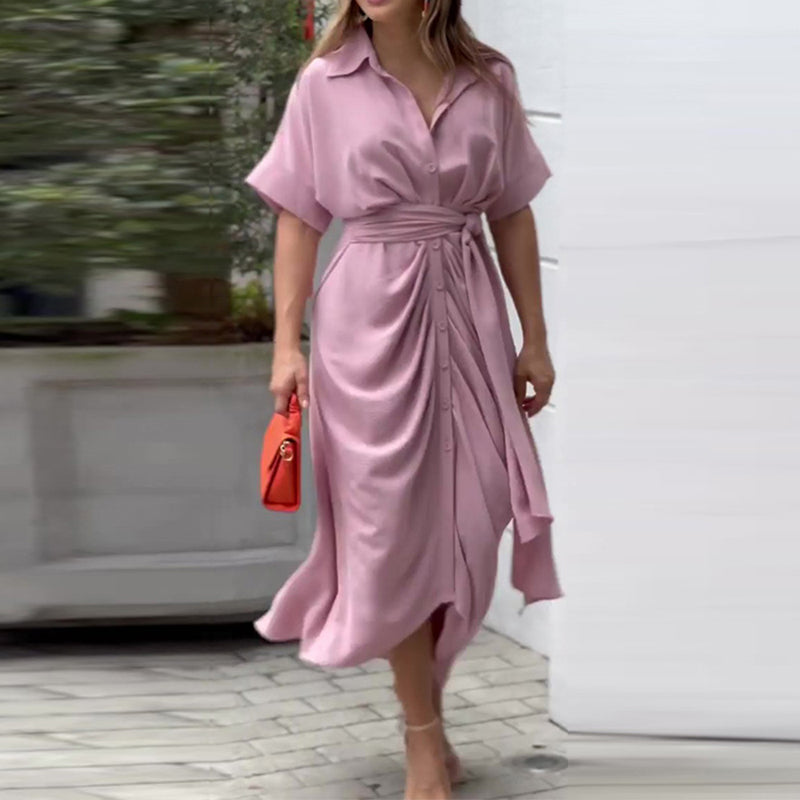 Womens Lightweight Draped Dress Relaxed Fit