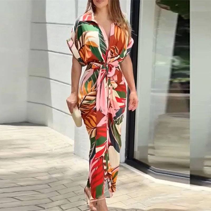 Womens Lightweight Draped Dress Relaxed Fit
