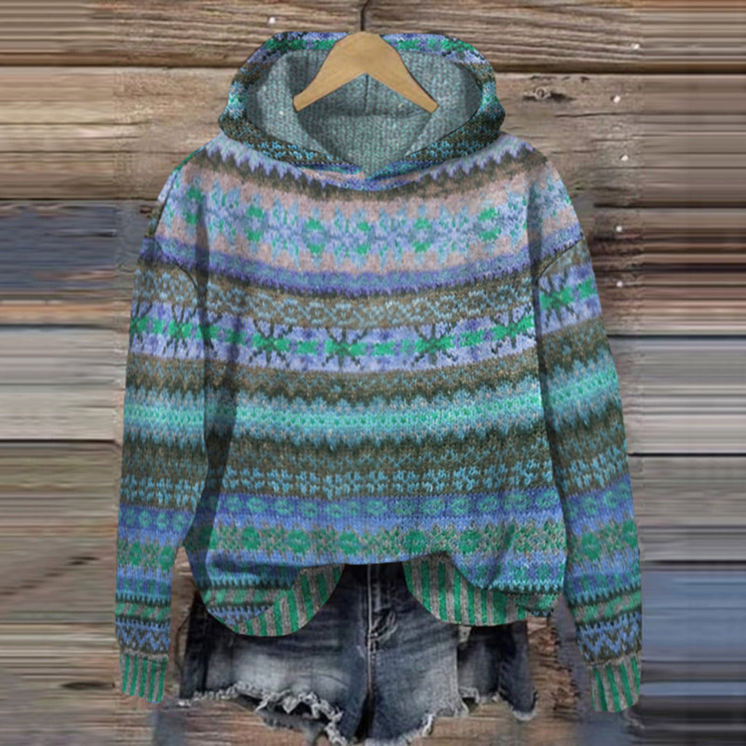 Womens Knit Pullover Hoodie Soft Fit