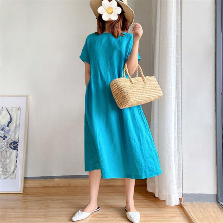 Womens Sundress Short Sleeve Casual Fit