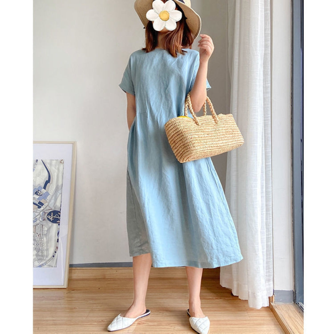 Womens Sundress Short Sleeve Casual Fit