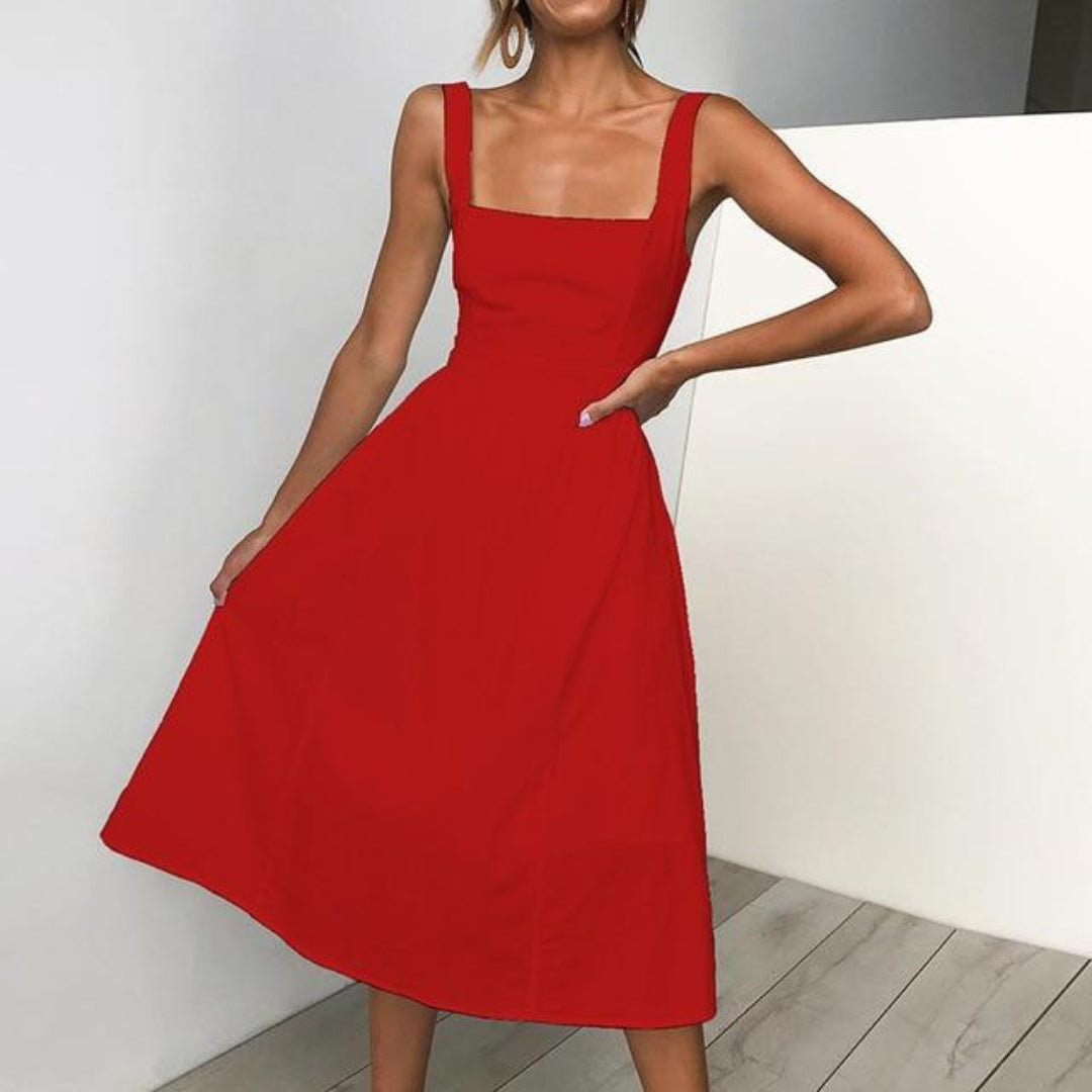 Womens Strapless Sundress Elegant Fit