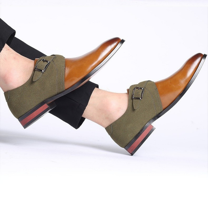 Mens Derby Dress Shoes Leather Slip-On Cushioned Comfort