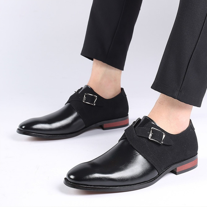 Mens Derby Dress Shoes Leather Slip-On Cushioned Comfort