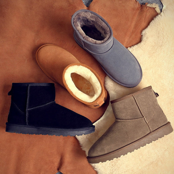 Womens Ankle Boots with Warm Fur Lining Cozy Platform Style
