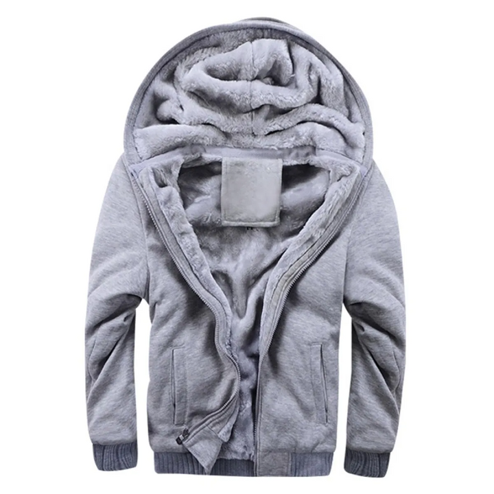 Mens Hooded Jacket Thick Fleece Comfortable Fit