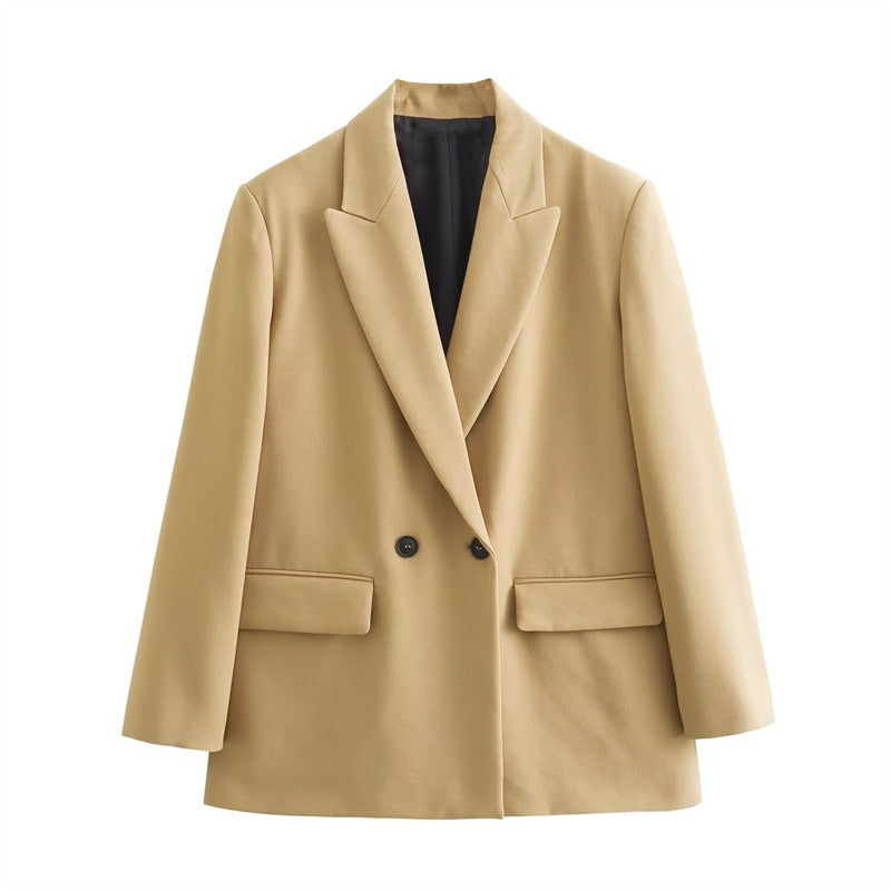Womens Wool Cape Coat Hip-Length Loose Fit Lapel Collar