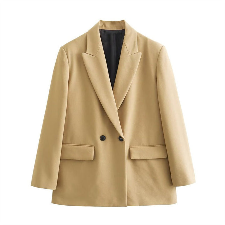 Womens Wool Cape Coat Hip-Length Loose Fit Lapel Collar