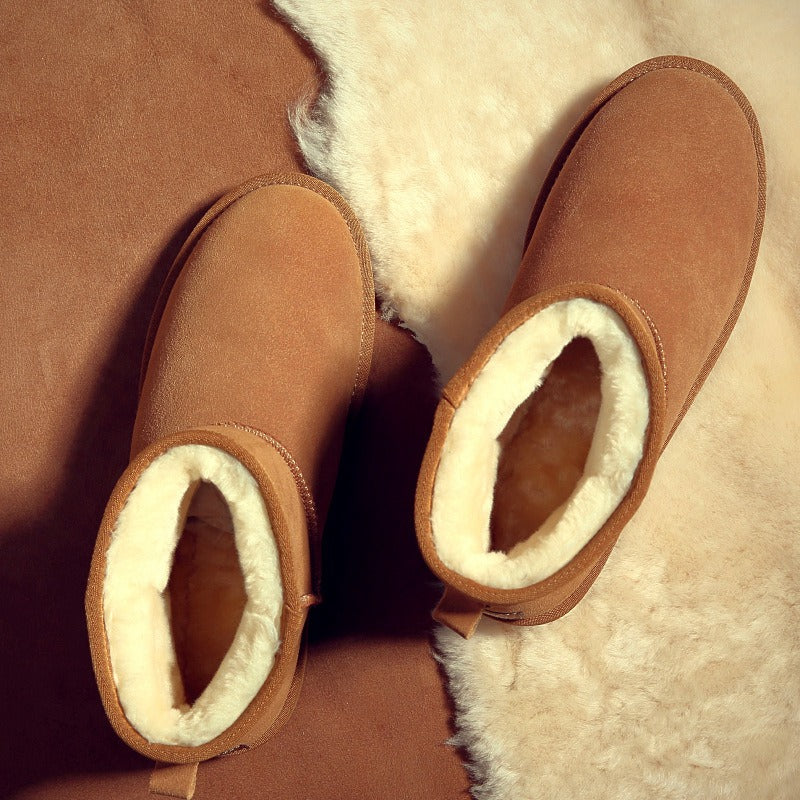 Womens Ankle Boots with Warm Fur Lining Cozy Platform Style