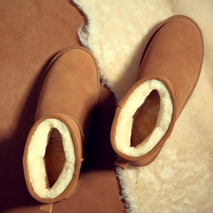 Womens Ankle Boots with Warm Fur Lining Cozy Platform Style