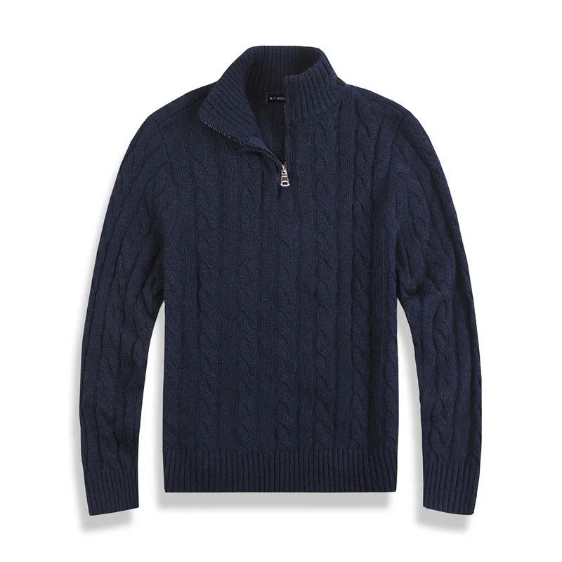 Mens Half-Zip Jumper Merino Wool Classic Fit - BritishMode
