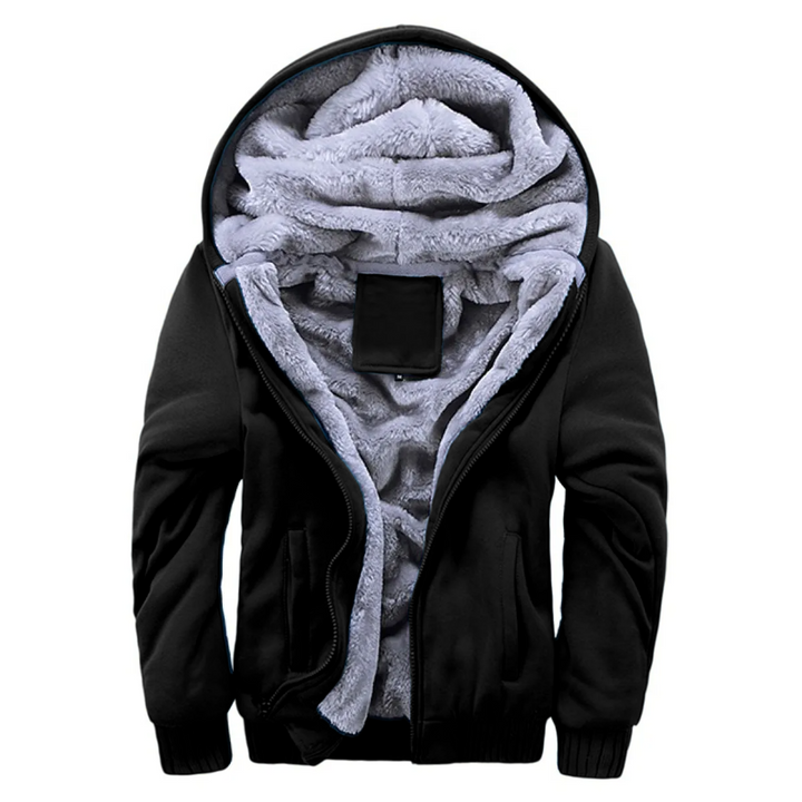 Mens Hooded Jacket Thick Fleece Comfortable Fit