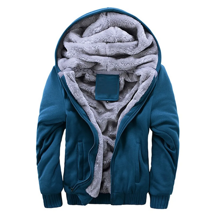 Mens Hooded Jacket Thick Fleece Comfortable Fit