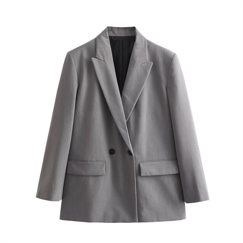 Womens Wool Cape Coat Hip-Length Loose Fit Lapel Collar