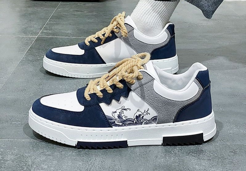 Unisex Low Top Trainers Graphic Print Chunky Laces