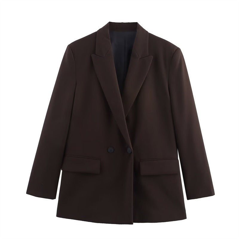 Womens Wool Cape Coat Hip-Length Loose Fit Lapel Collar