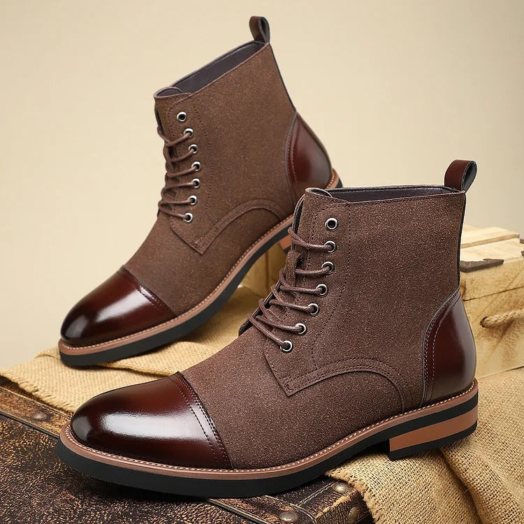 Mens Oxford High Boots Leather Classic Fit - BritishMode