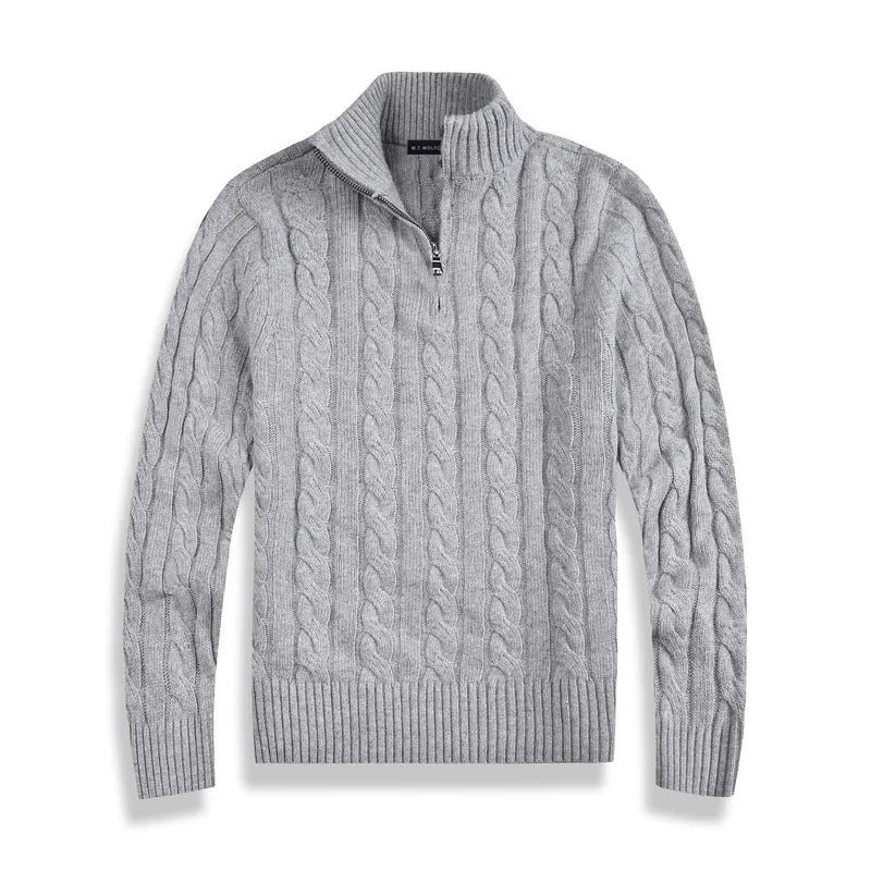 Mens Half-Zip Jumper Merino Wool Classic Fit