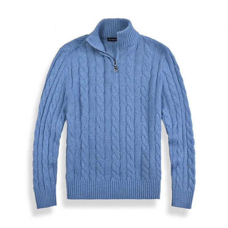Mens Half-Zip Jumper Merino Wool Classic Fit