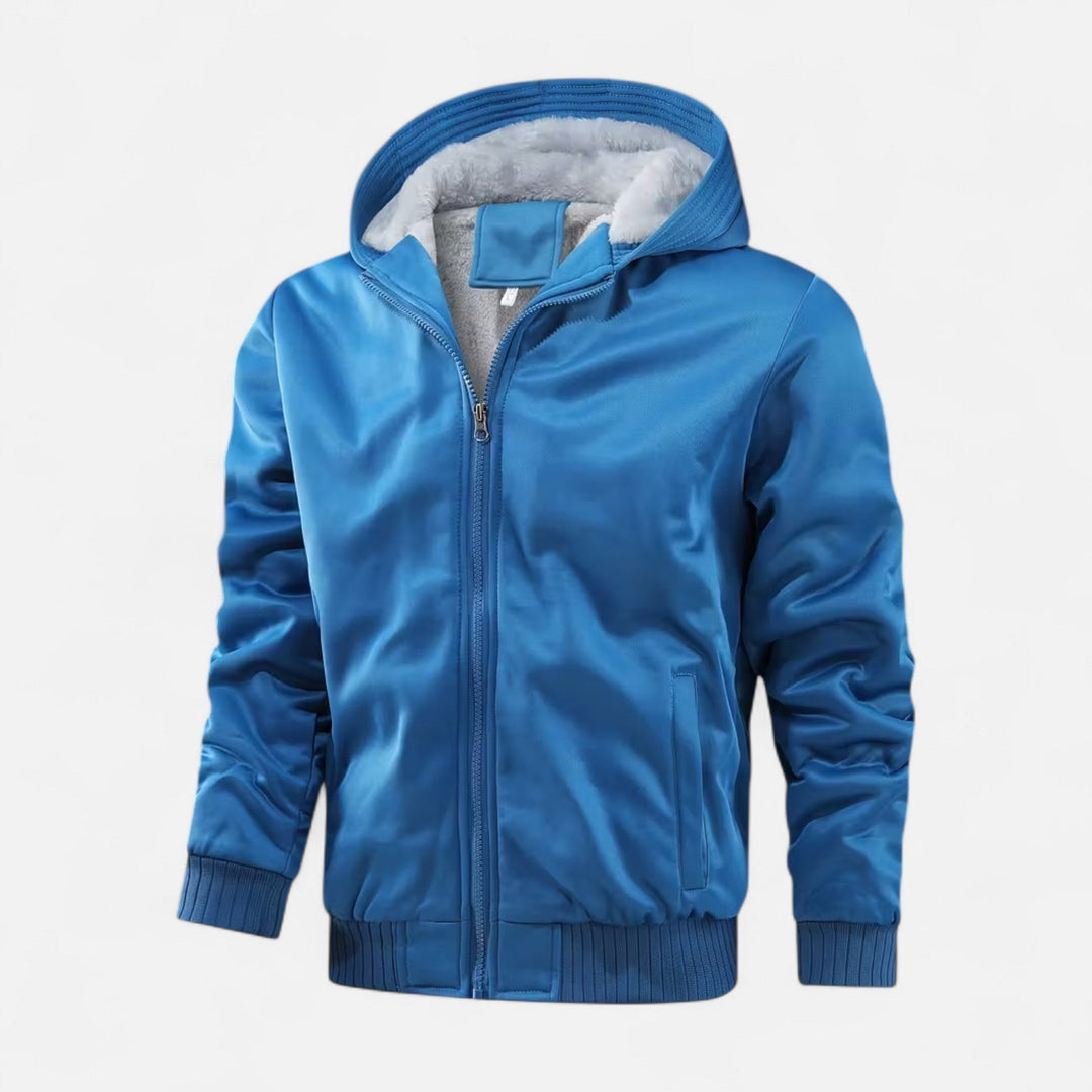 Mens Winter Coat Fleece Hooded Warm