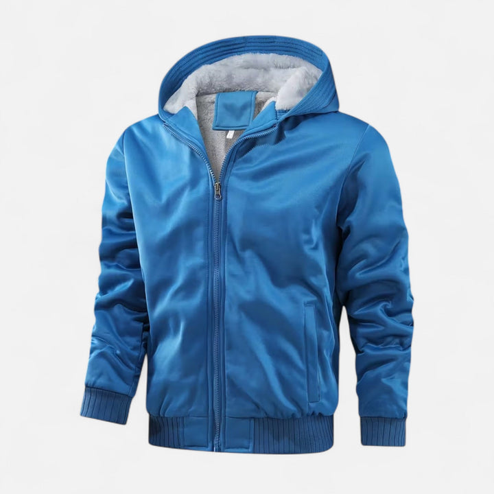 Mens Winter Coat Fleece Hooded Warm