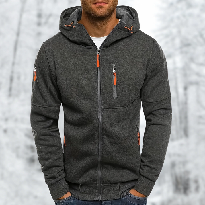 Mens Fleece Jacket with Hood Warm Fit