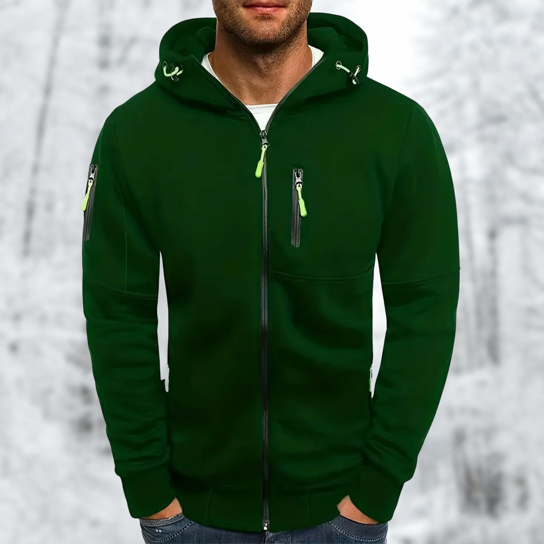 Mens Fleece Jacket with Hood Warm Fit