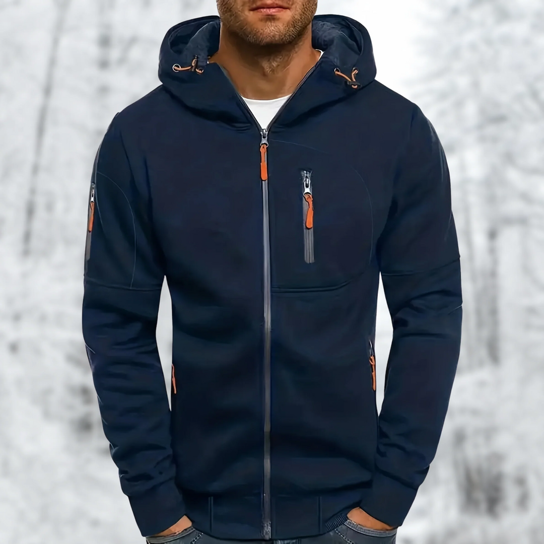 Mens Fleece Jacket with Hood Warm Fit