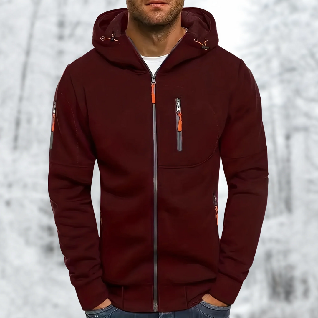 Mens Fleece Jacket with Hood Warm Fit