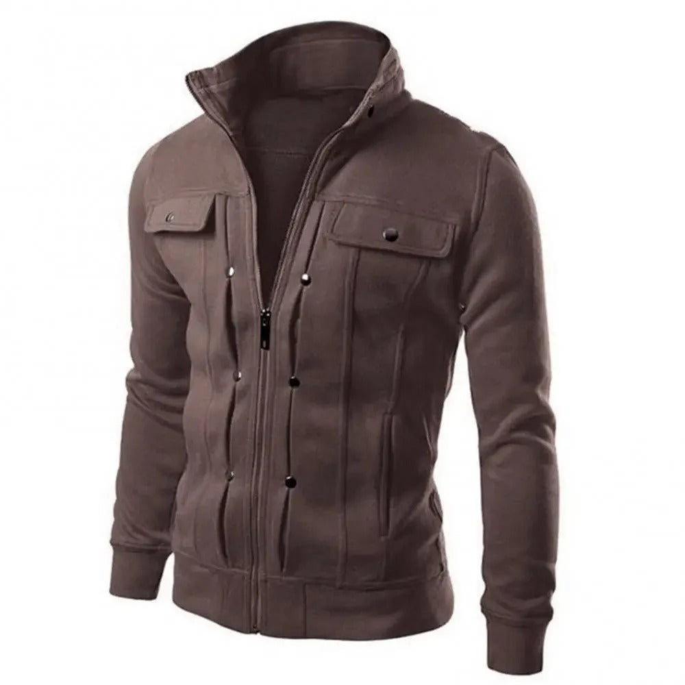 Mens Slim Fit Zip-Up Casual Jacket - BritishMode