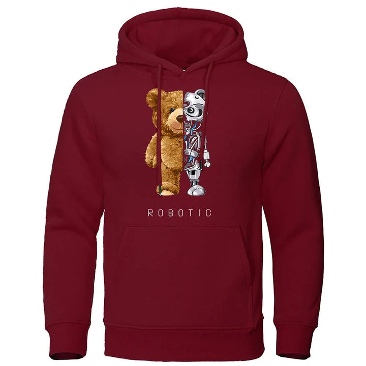 Unisex Hoodie Sweatshirt with Teddy Print