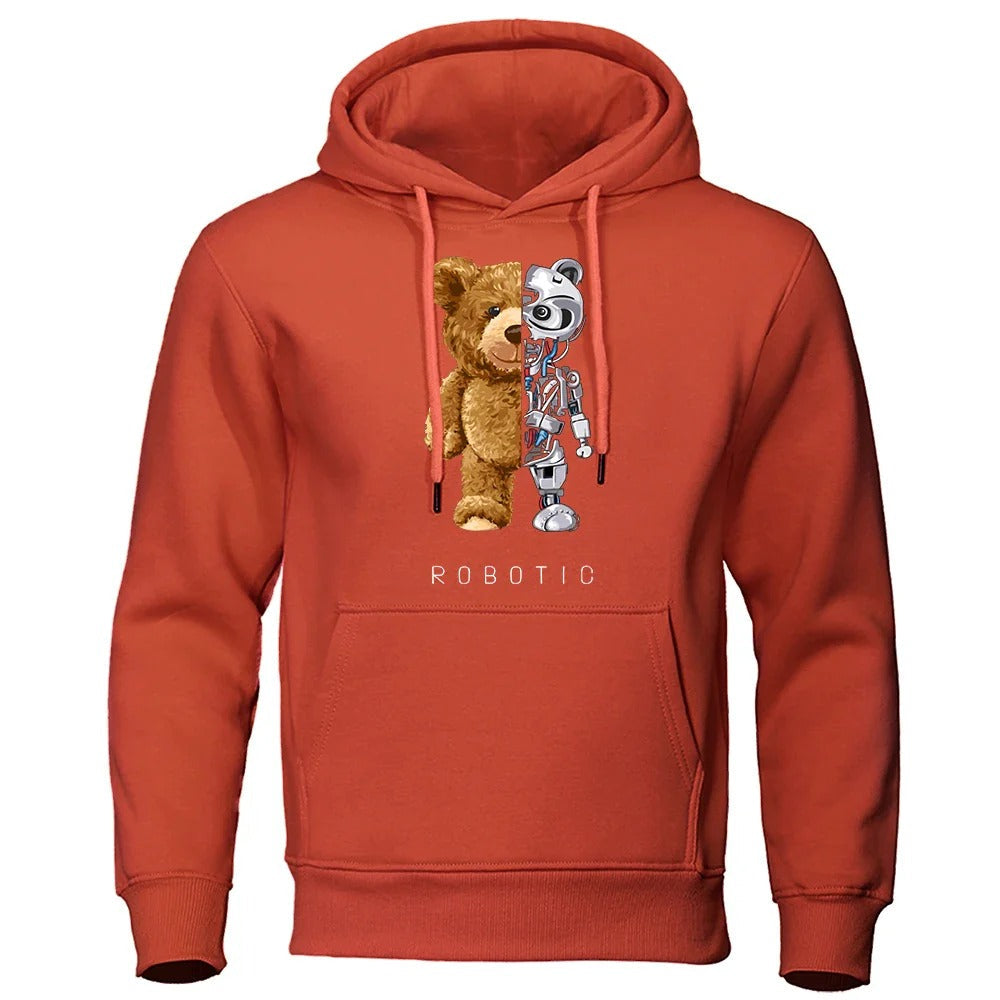 Unisex Hoodie Sweatshirt with Teddy Print