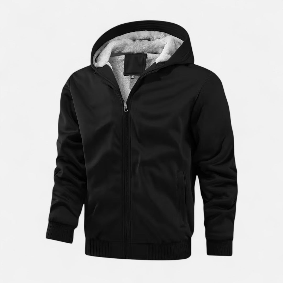 Mens Winter Coat Fleece Hooded Warm