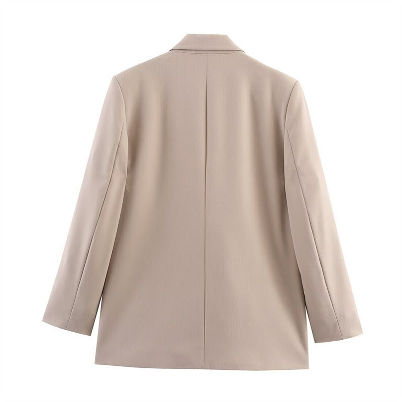 Womens Wool Cape Coat Hip-Length Loose Fit Lapel Collar