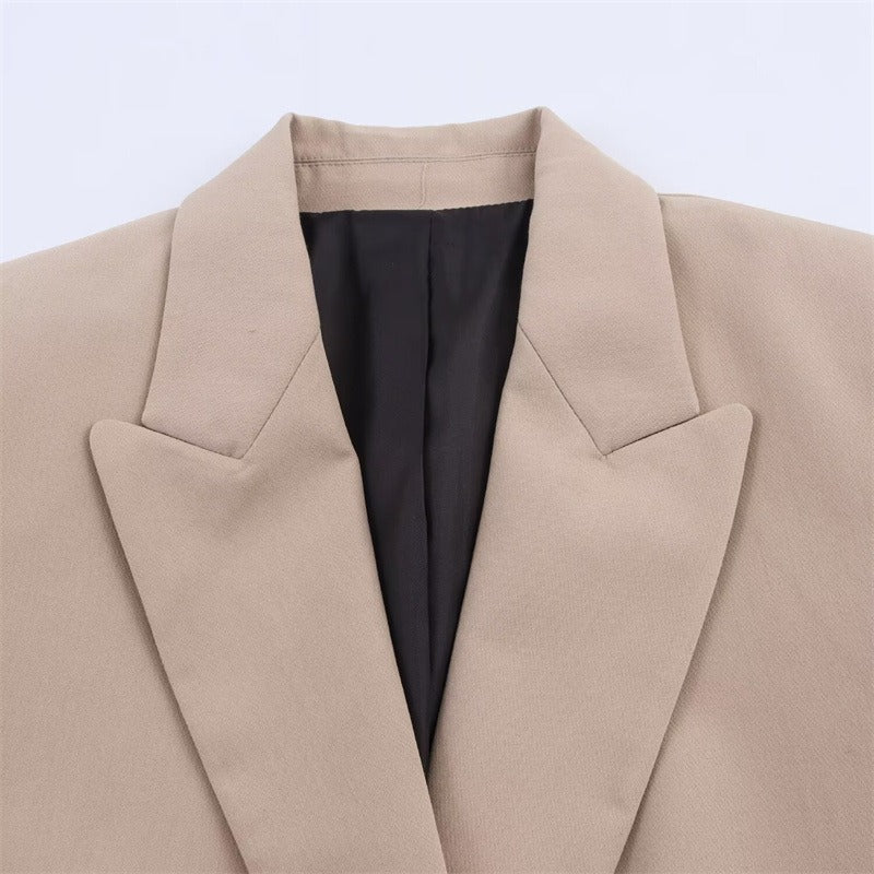 Womens Wool Cape Coat Hip-Length Loose Fit Lapel Collar