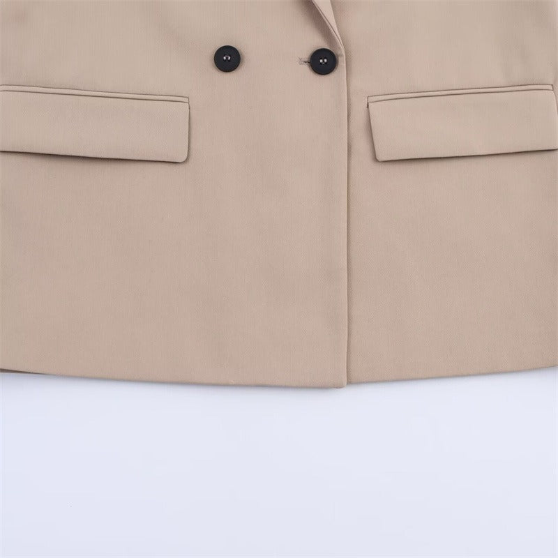 Womens Wool Cape Coat Hip-Length Loose Fit Lapel Collar