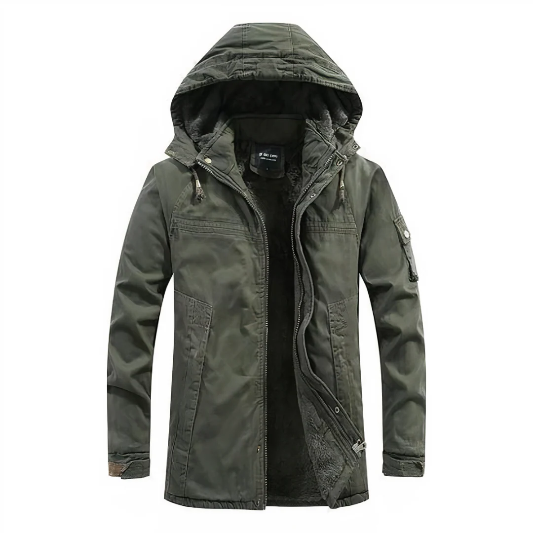 Mens Modern Parka Jacket with Hood Winter Outerwear