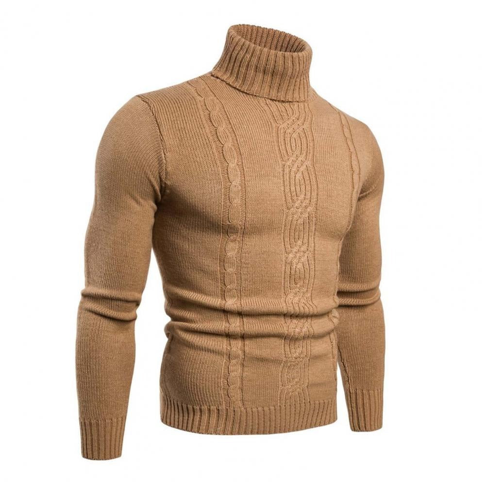 Mens Merino Wool Knitted Turtleneck Jumper