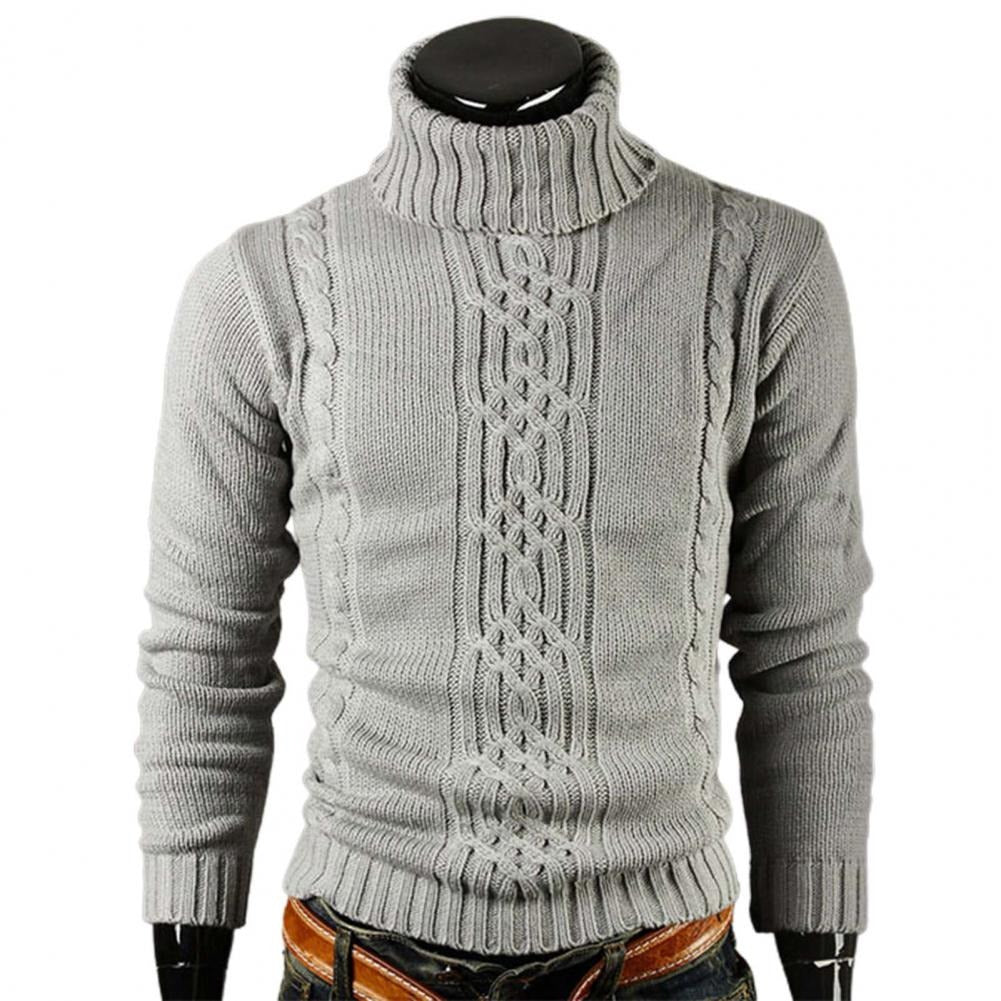 Mens Merino Wool Knitted Turtleneck Jumper