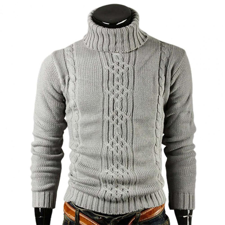 Mens Merino Wool Knitted Turtleneck Jumper