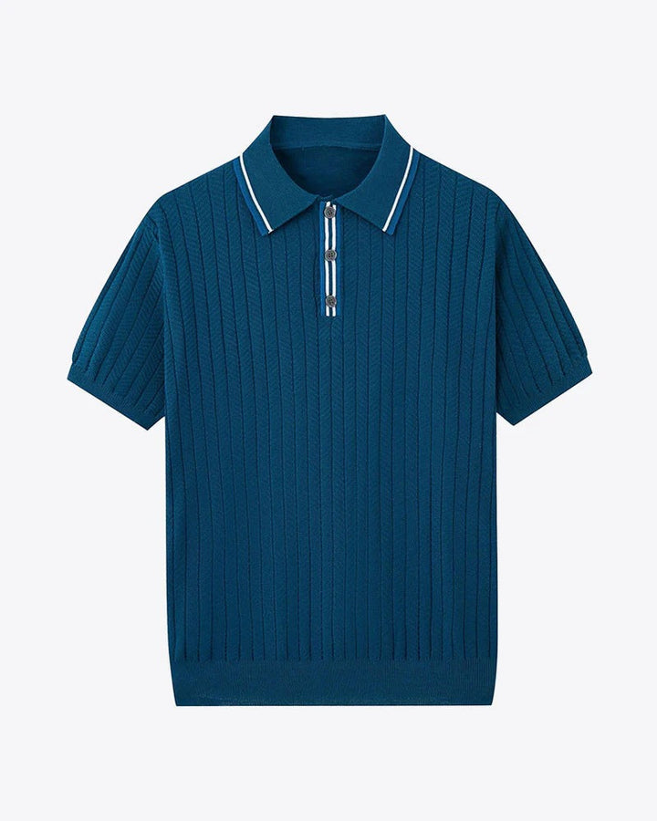 Mens Polo Shirt Cotton Silk Knit Fit