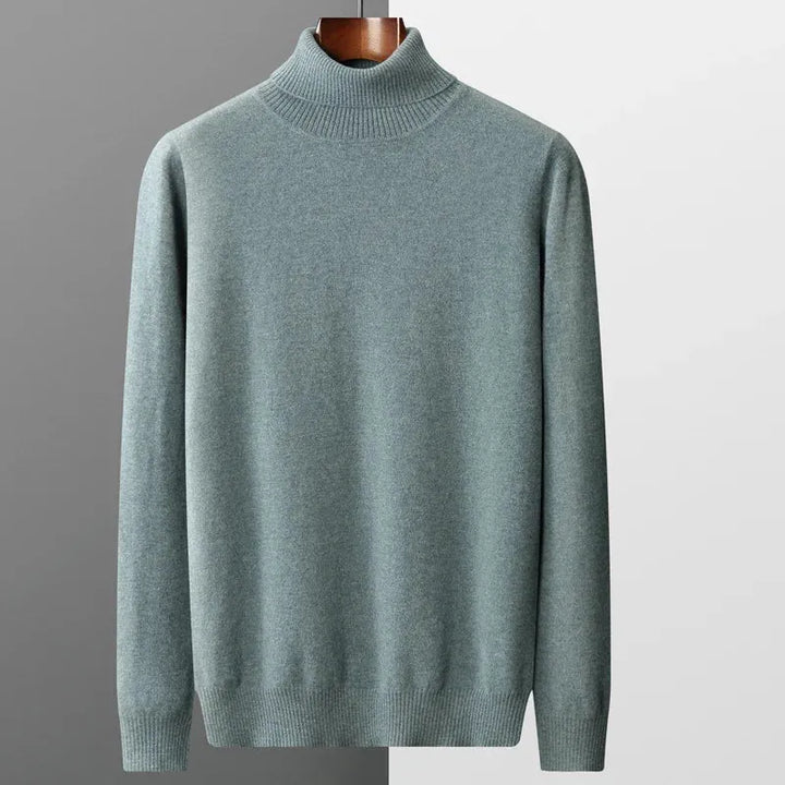 Mens Ribbed Turtleneck Knit Sweater Slim Fit