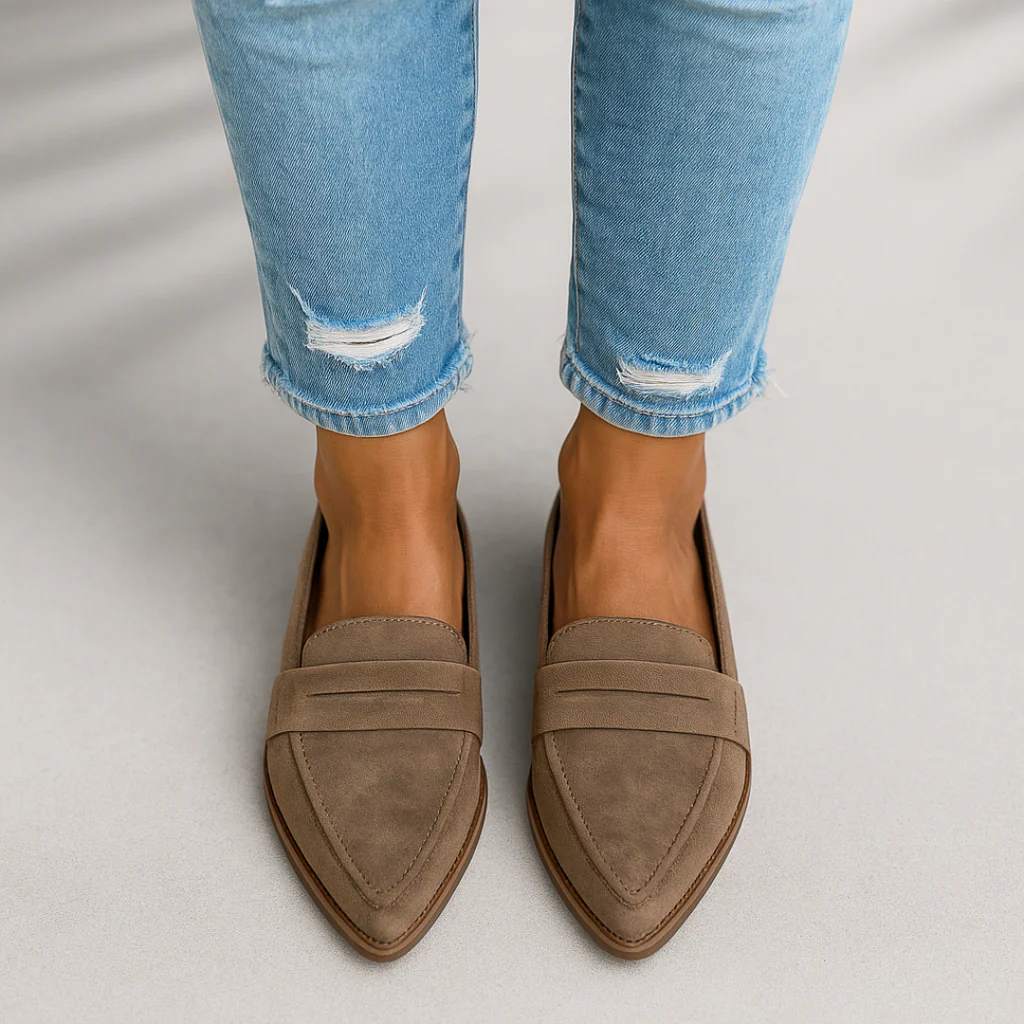 Womens Orthopedic Loafer Mules Suede Slip-On Pointed Toe - BritishMode